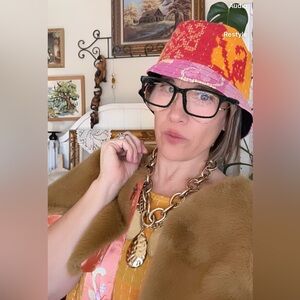 New! Custom KANTHA Stitched Made in India Bucket Hat